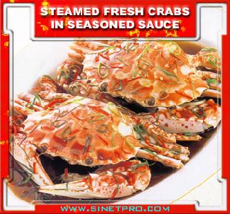 steamed fresh crabs in seasoned sauce