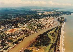 Aerial View of Miri looking towards Lambir Hills