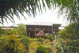 The Lodge with steps down to the dam